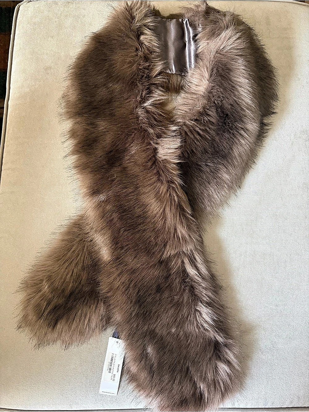 Bevello Faux Fur Stole in Brown NWT